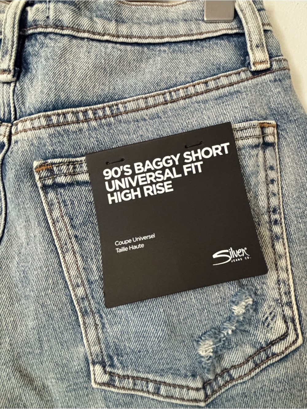Silver Jeans 90'S BAGGY LIGHT INDIGO DENIM SHORT - New - Size 25 - Picture 8 of 12